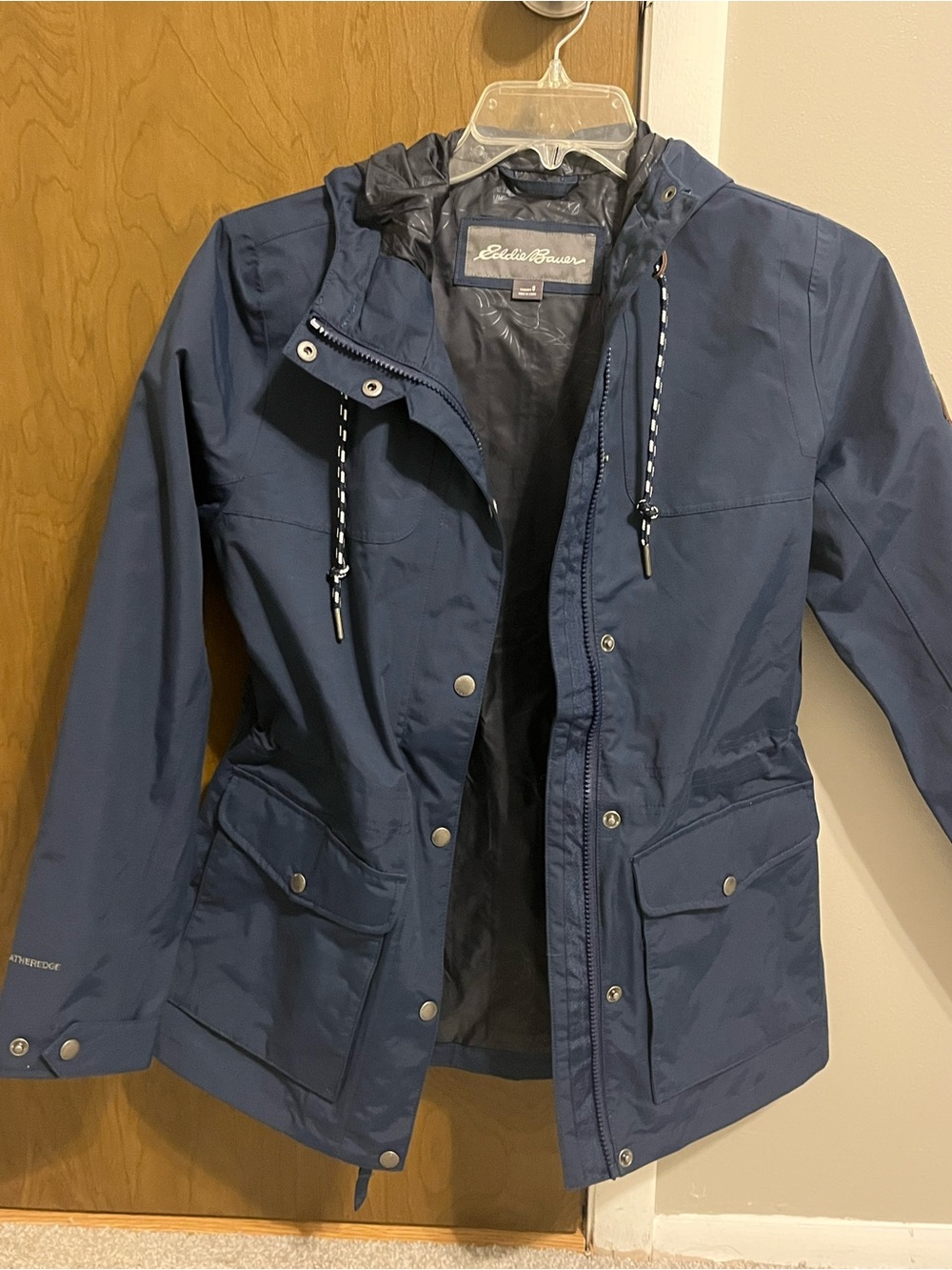 Eddie Bauer Charly Anorak, navy blue, WeatherEdge waterproof, Size Small